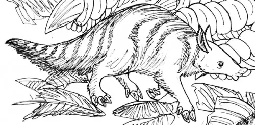 Reconstruction of the mysterious Pleistocene mammal, Plesiorycteropus madagascarensis, as an aardvark-like animal.