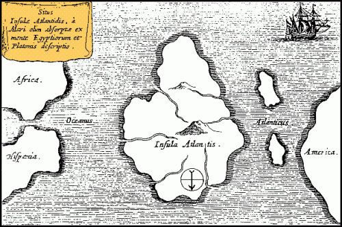 Athanasius Kircher's Map of Atlantis (southern orientation)