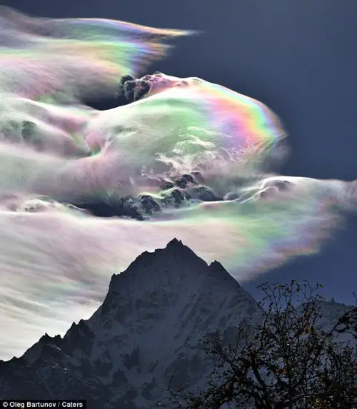 Psychedelic rainbow over Mount Everest